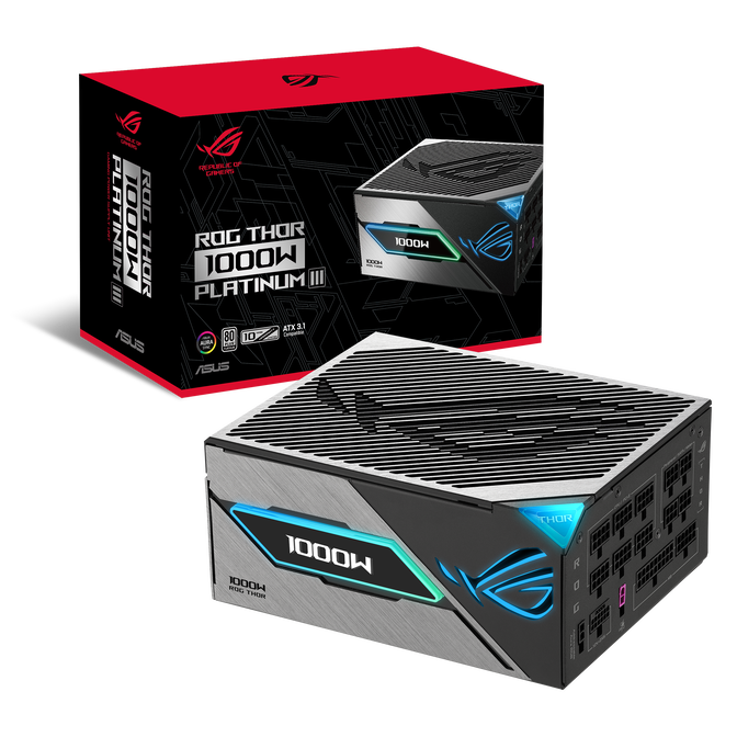 ASUS ROG Thor Platinum III, 80 PLUS Platinum Netzteil, modular, ATX 3.1, PCIe 5.1 - 1.000 Watt image number 0