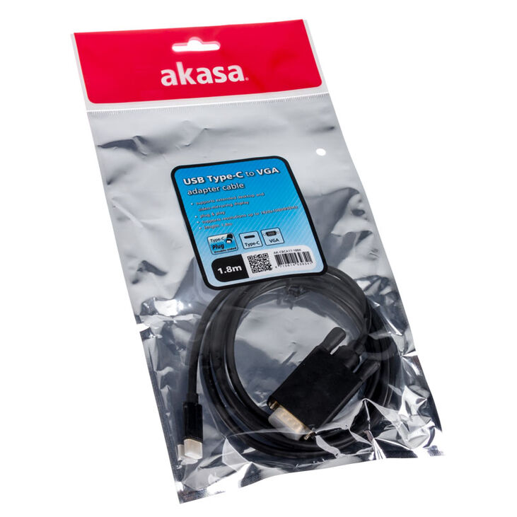 Akasa Typ C Adapter Kabel auf VGA - schwarz image number 2