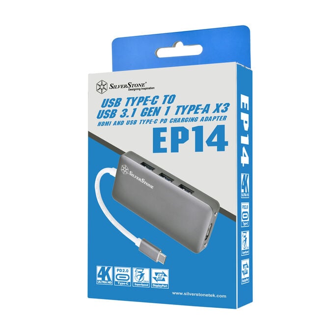 SilverStone SST-EP14C - USB 3.1 Typ-C Gen1 auf HDMI, 3x USB 3.1 Gen 1 Type-A, 1x USB 3.1 Gen 1 Type- image number 7