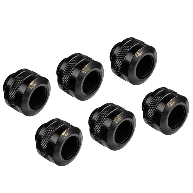 Alphacool Eiszapfen Pro fitting 13mm hardtube G1/4, 6-Pack - black image number 0