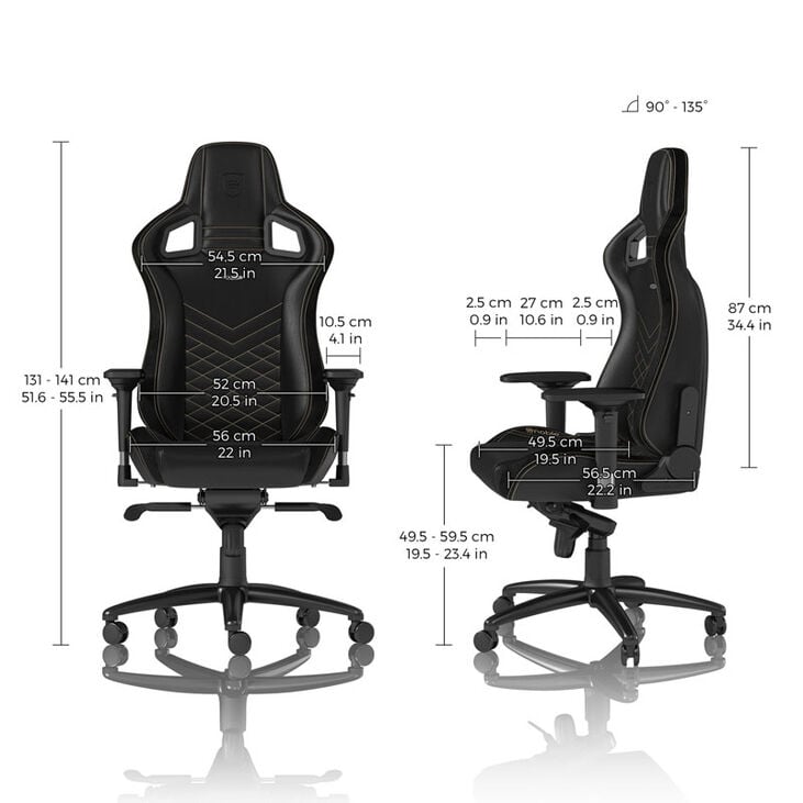 noblechairs EPIC Gaming Chair - black/gold image number 2