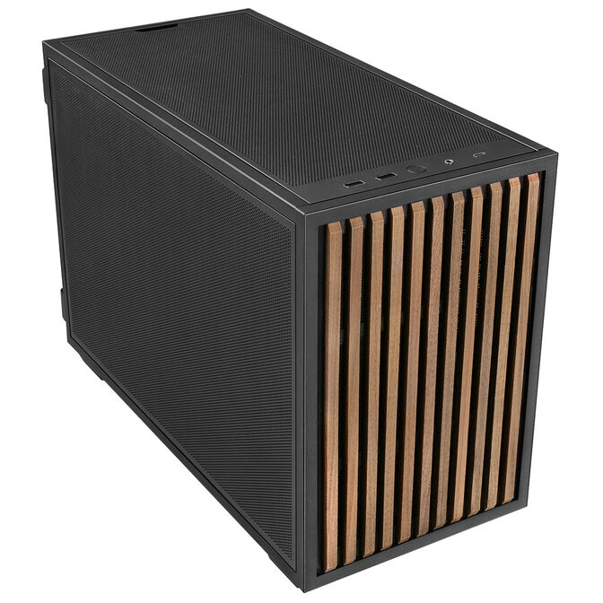 Lian Li DAN Cases B4 Wood Edition PC Case, Micro-ATX - Walnut, Black image number 1
