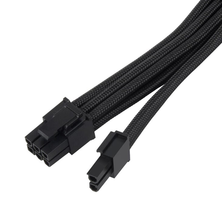 SilverStone 8-Pin-PCIe auf 6+2-Pin-PCIe Verlängerung, 250mm - Schwarz image number 2
