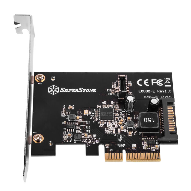 Silverstone SST-ECU02-E USB adapter card, PCIe 3.0, 1x USB-C 3.1 internal - Low Profile image number 1