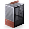 Jonsbo T6 PC Case, Mini-Tower, Mini-ITX, Tempered Glass, Wood &ndash; Silver image number null