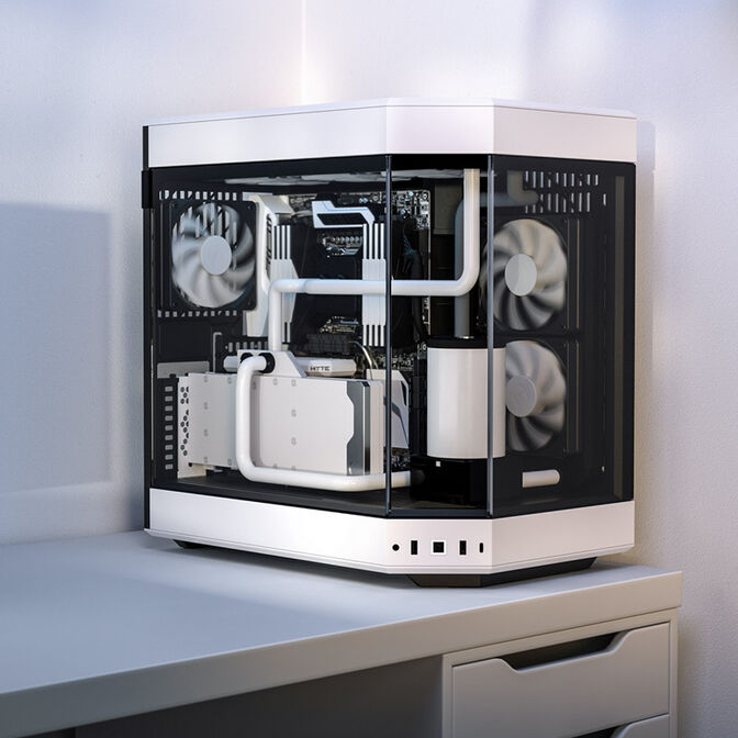 Hyte Y60 PC Case, Mid Tower, Tempered Glass - Black/White image number 7