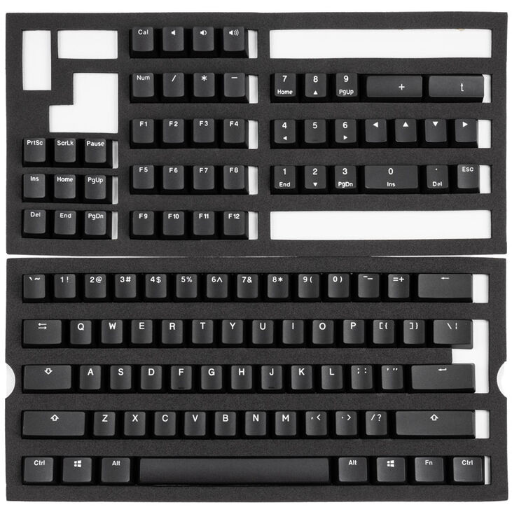 Ducky Phantom Black PBT Double-Shot Keycap Set, US Layout - 108 keys image number 1