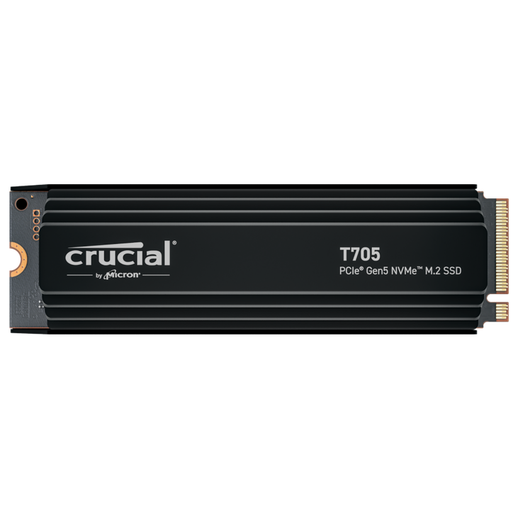 Crucial T705 NVMe SSD, PCIe 5.0, M.2 Type 2280, with heatsink - 2TB image number 1