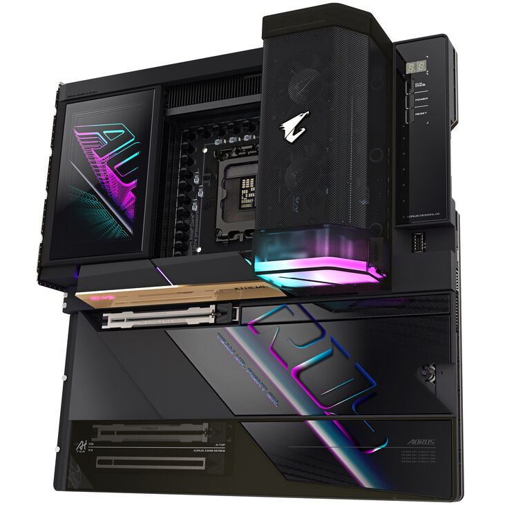 GIGABYTE Z890 Aorus Xtreme AI Top Mainboard, Sockel LGA 1851, Intel Z890, E-ATX, DDR5 image number 4