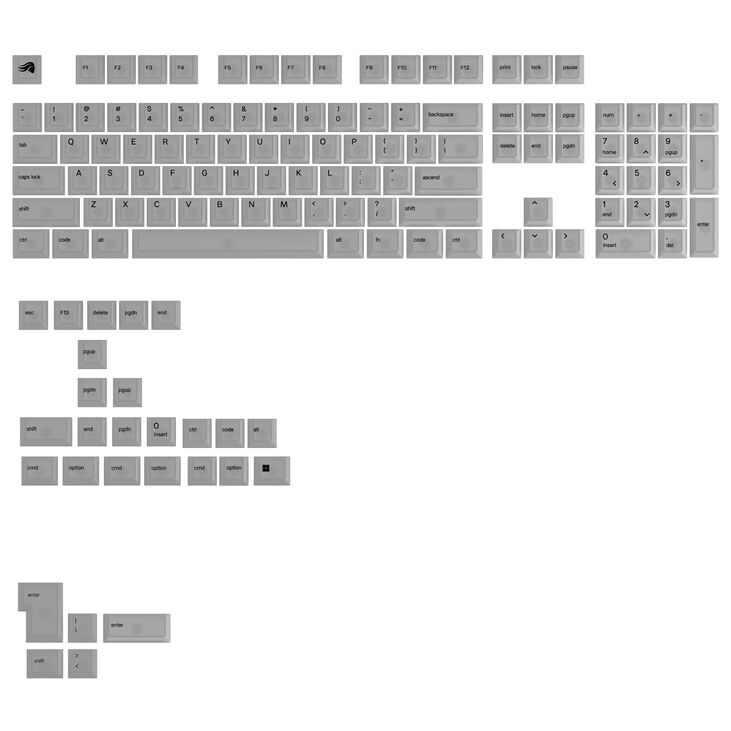 Glorious Polychroma V2 Keycaps, ANSI Layout (US), Polycarbonat, UV-Druck - Transparent image number 1