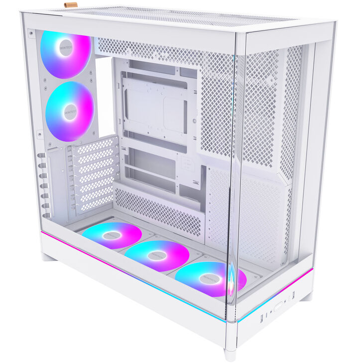 Montech HS02 PRO PC-Gehäuse, Midi-Tower, ATX, Tempered Glass, ARGB - weiß image number 0
