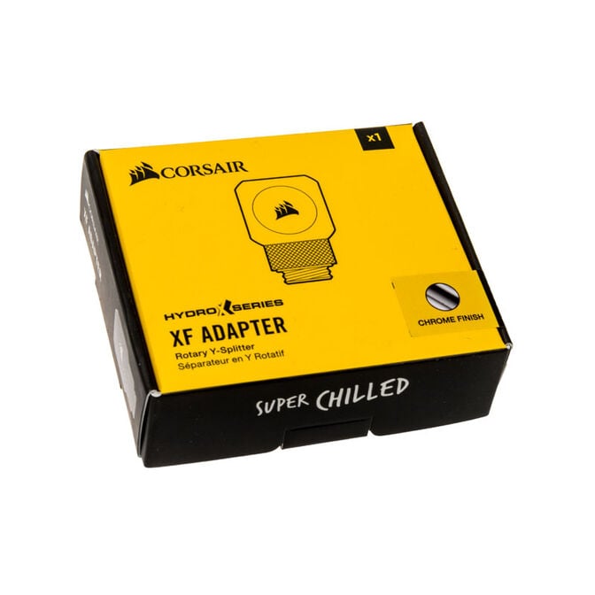 Corsair Hydro X Series XF Adapter Y-Splitter G1/4 Zoll AG auf 2x G1/4 Zoll IG - drehbar, chrome silb image number 3