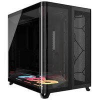 Corsair AIR 5400 LX-R LINK PC Case, Mid-Tower, Tempered Glass, RGB - includes 3x 120mm Fans, black