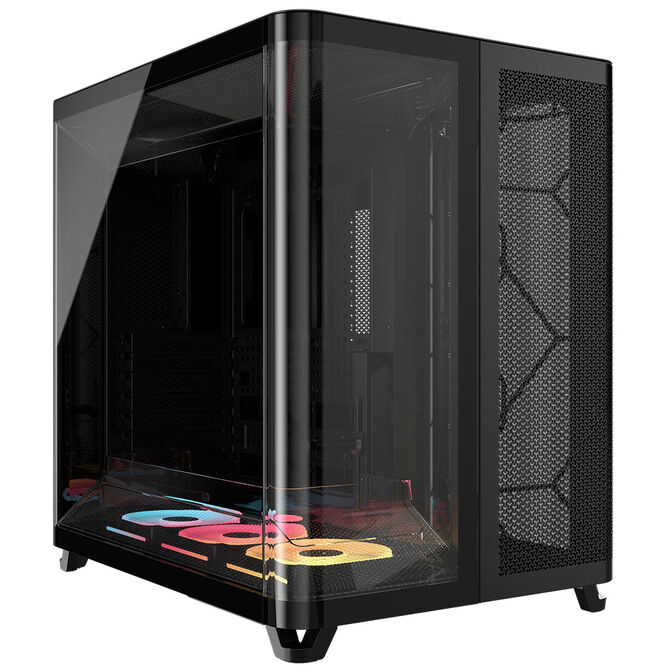Corsair AIR 5400 LX-R LINK PC Case, Mid-Tower, Tempered Glass, RGB - includes 3x 120mm Fans, black image number 0