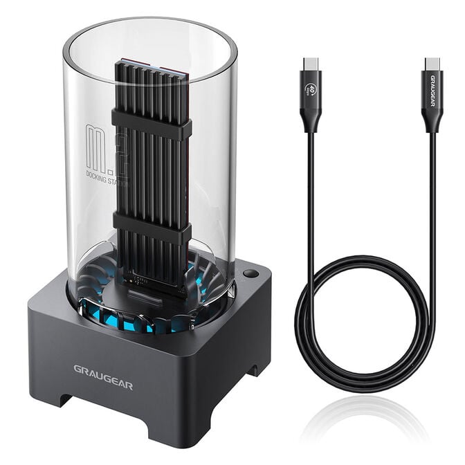 Graugear USB 4.0 Docking Station f&uuml;r M.2 NVMe SSD mit Heatsink und L&uuml;fter image number 0