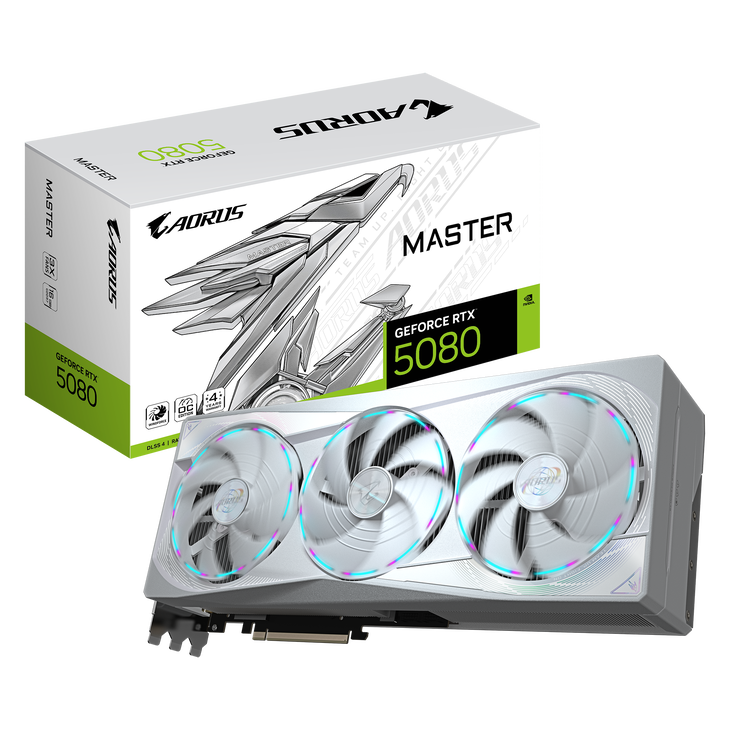 GIGABYTE Aorus GeForce RTX 5080 Master Ice 16G, 16384 MB GDDR7 image number 0