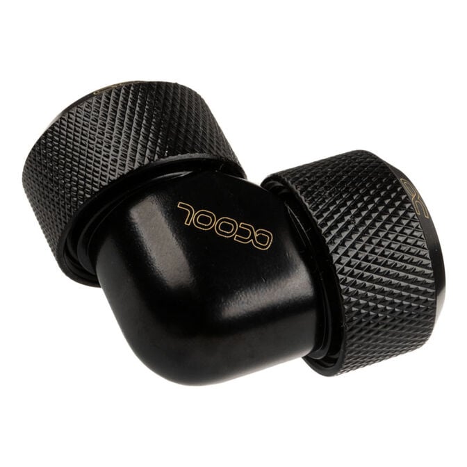 Alphacool Eiszapfen Adapter 90 Degree 16mm OD to 16mm OD Hardtube - black image number 1