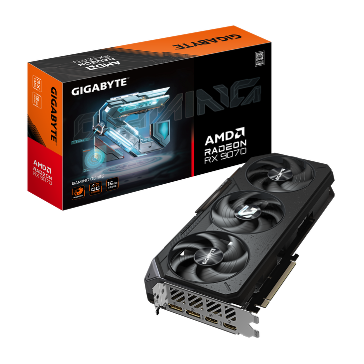 Gigabyte Radeon RX 9070 Gaming OC 16G Grafikkarte, 16384 MB GDDR6 image number 0