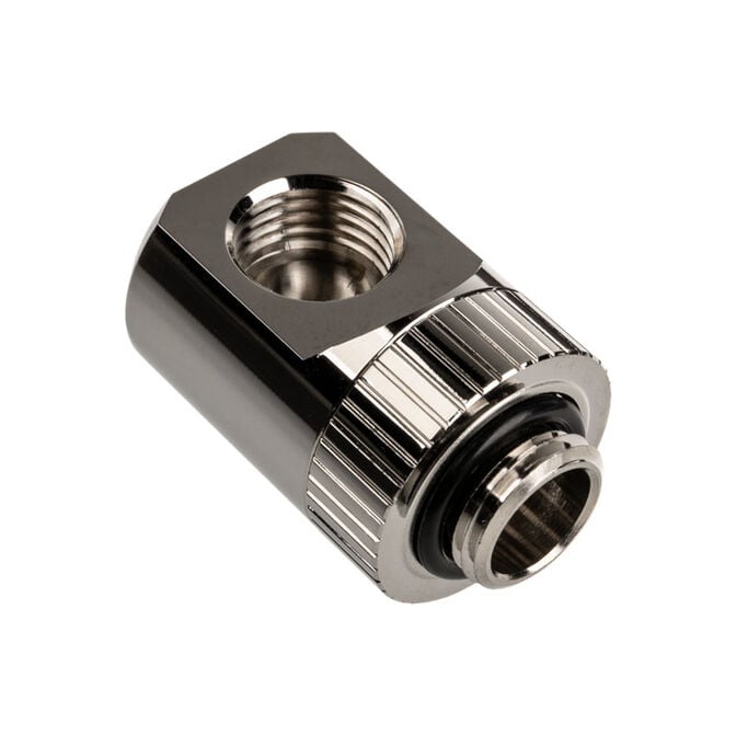 EK Water Blocks EK-Torque Adapter 90 Degree G1/4 inch Male to G1/4 inch Female - Rotatable, nickel silver image number 1