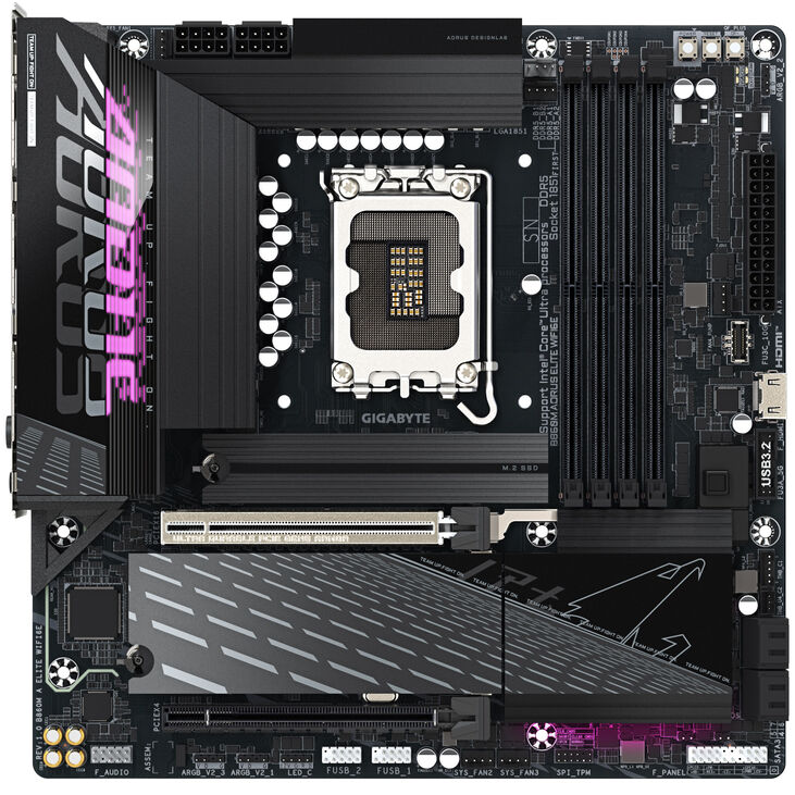 GIGABYTE B860M Aorus Elite WiFi6E Motherboard, Socket 1851, Intel B860, mATX, DDR5 image number 2