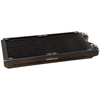 Phobya R27-S240 Radiator, 240 mm Radiator, 18 FPI, Kupferlamellen, 2x G1/4-Zoll-Anschlüsse - schwarz