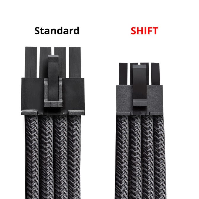 CableMod C-Series Pro ModMesh 12V-2x6-Kabel, 90&deg; Anschluss, f&uuml;r Corsair Type 5 RMx Shift PSUs - schwarz, 65cm image number 3