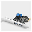 AXAGON PCEU-232RS expansion card, PCIe 4.0 x1, 4x USB 3.0, 2x internal - black image number null