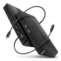 AXAGON HMC-DL-KVM USB-C Dockingstation, DisplayLink, Dual-4K, KVM-Switch - schwarz
