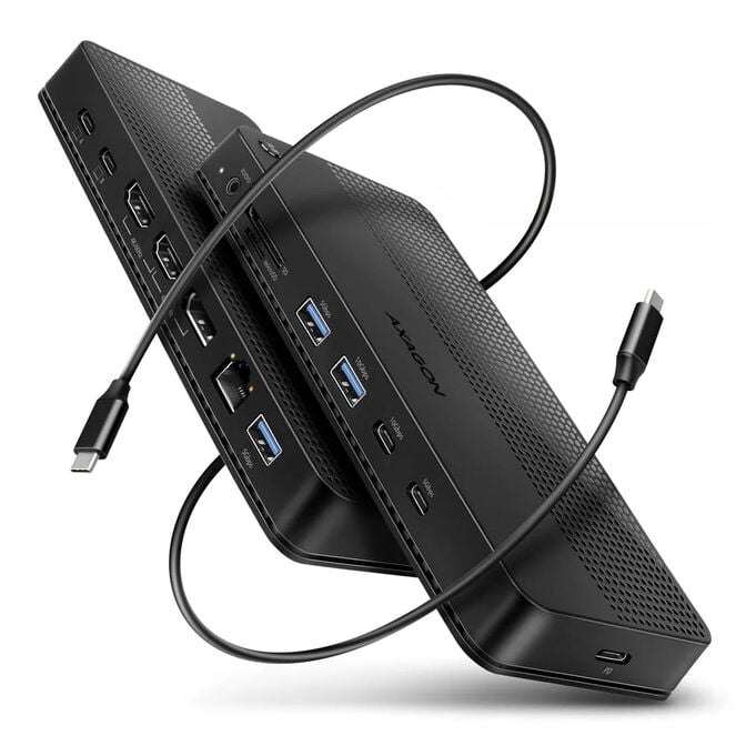 AXAGON HMC-DL-KVM USB-C Dockingstation, DisplayLink, Dual-4K, KVM-Switch - schwarz image number 0