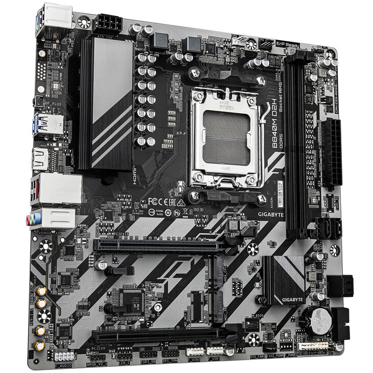 GIGABYTE B840M D2H motherboard, AM5 socket, AMD B840, Micro-ATX, DDR5 image number 1