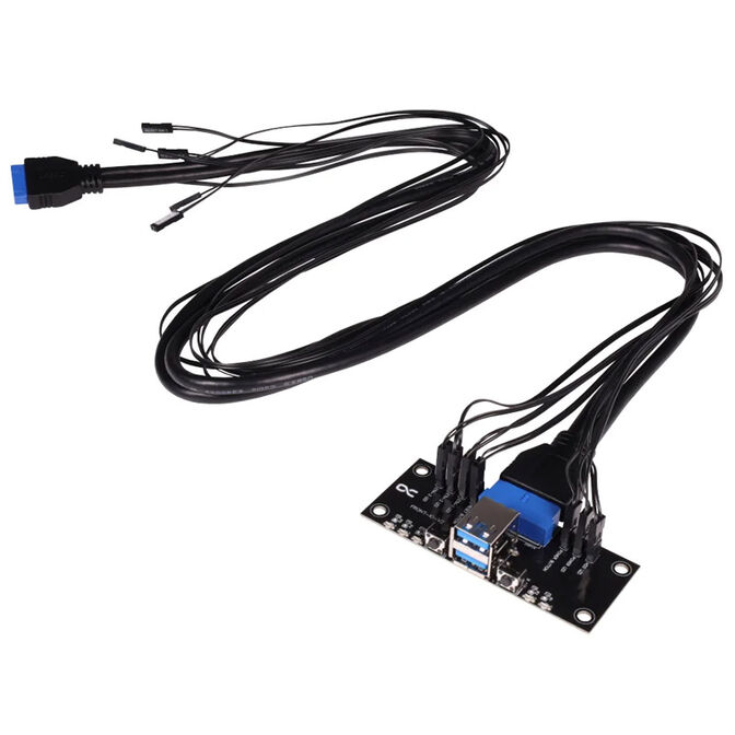 Alphacool ES front I/O panel with USB 3.0 and cable set for server cases image number 3