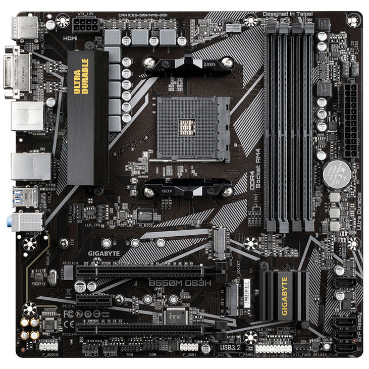 GIGABYTE B550M DS3H, Socket AM4, AMD B550M, Micro-ATX - DDR4 image number 2