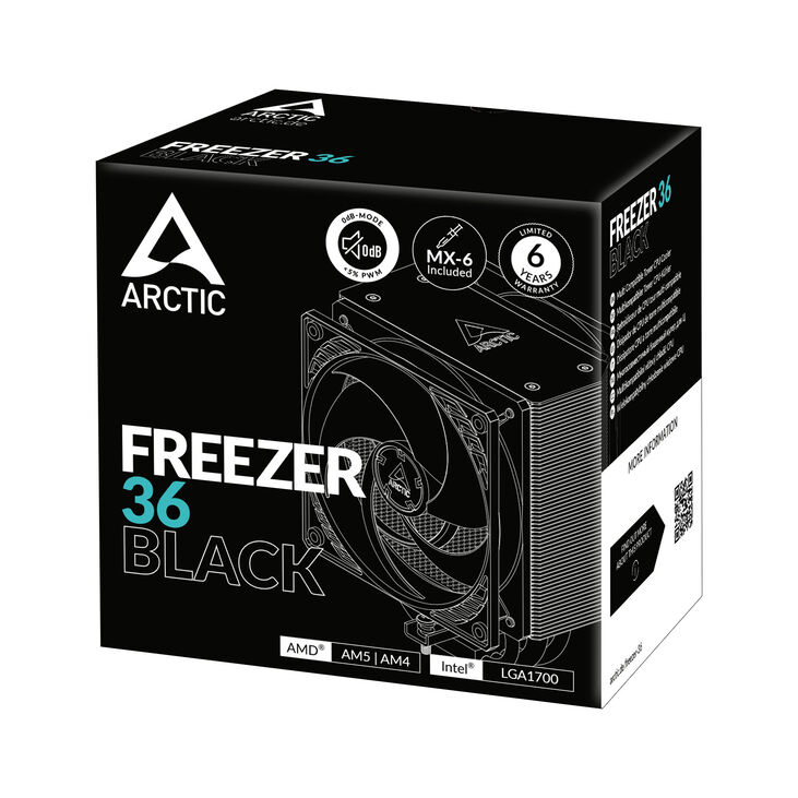 Arctic Freezer 36 Black CPU-Kühler, 120mm image number 5
