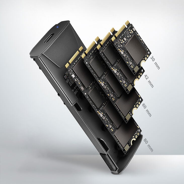 AXAGON EEM2-GTS2 M.2 enclosure, NVMe & SATA, USB-C 3.1, 10 Gbit/s - dark grey image number 7
