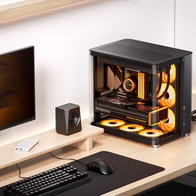 Jonsbo TK-2 2.0 Midi-Tower, Tempered Glass - schwarz image number 1