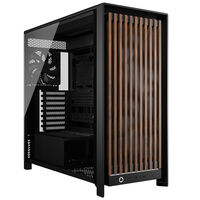 Corsair FRAME 5000D Wood RS PC-Geh&auml;use, Midi-Tower, E-ATX, Tempered Glass - inklusive 3x L&uuml;fter, schwarz, Holz