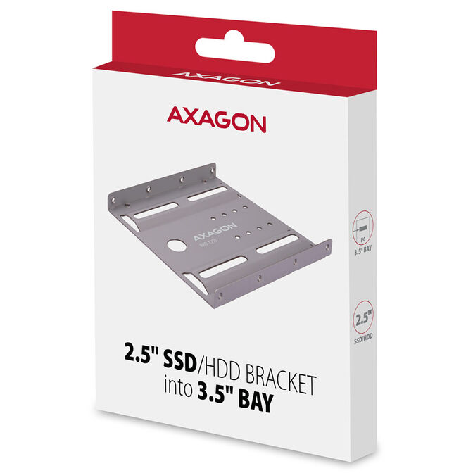 AXAGON RHD-125S Halterahmen f&uuml;r 1x 2,5" im 3,5" Slot - grau image number 4