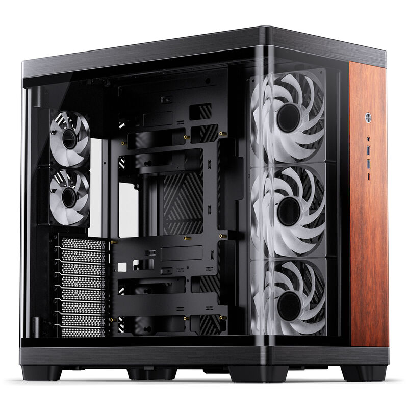 JONSBO TK-4 Wood PC-Gehäuse, Midi-Tower, ATX, Tempered Glass - schwarz