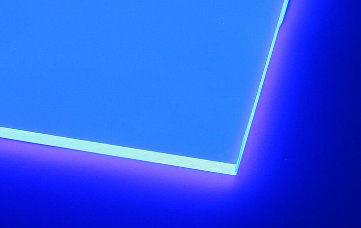 Acrylglas GS transparent, blau fluoreszierend in 400x400mm image number 3