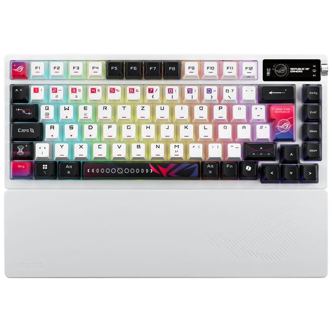 ASUS ROG Azoth X Gaming-Tastatur, 75%, Hot-Swap, OLED-Display, Tri-Mode, CH - wei&szlig; image number 2