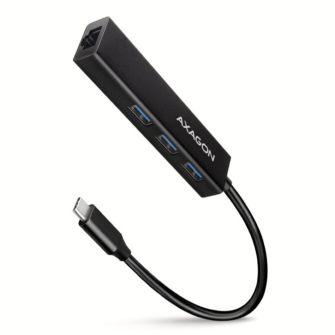 AXAGON HMC-GL3A USB-C-Hub, 3x USB-A, Gbit-LAN, schwarz image number 0