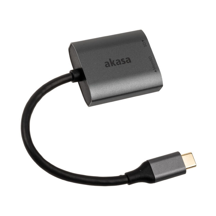 Akasa USB 3.2 Gen1 Type-C Dual Card Reader - silver image number 1