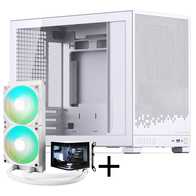 Jonsbo D32 STD PC-Geh&auml;use + TRYX PANORAMA Komplett-Wasserk&uuml;hlung, ARGB - 240mm, wei&szlig; image number 0