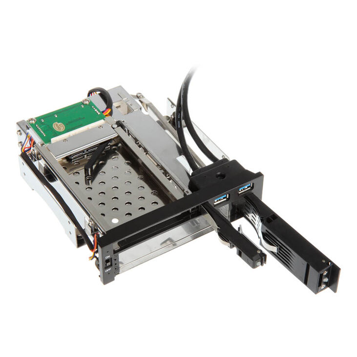 Akasa 5,25 Zoll Laufwerksrahmen für 1x 3,5+1x 2,5 Zoll, inkl. 2x USB 3.0 image number 2