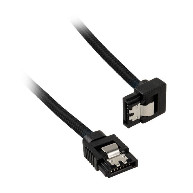 Corsair Premium Sleeved SATA cable angled, black 60cm - 2 pack image number 2