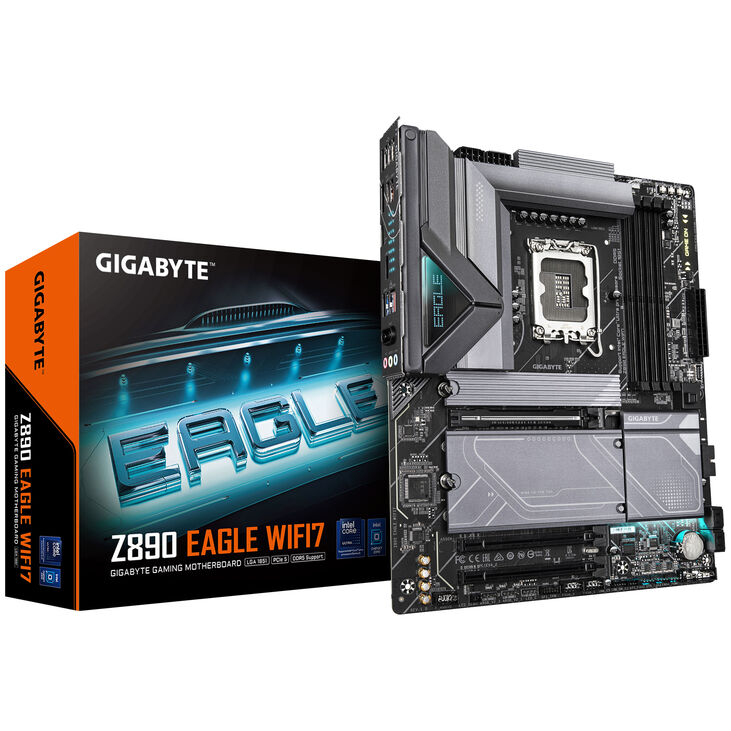 GIGABYTE Z890 Eagle WiFi7 Mainboard, Sockel LGA 1851, Intel Z890, ATX, DDR5 image number 0