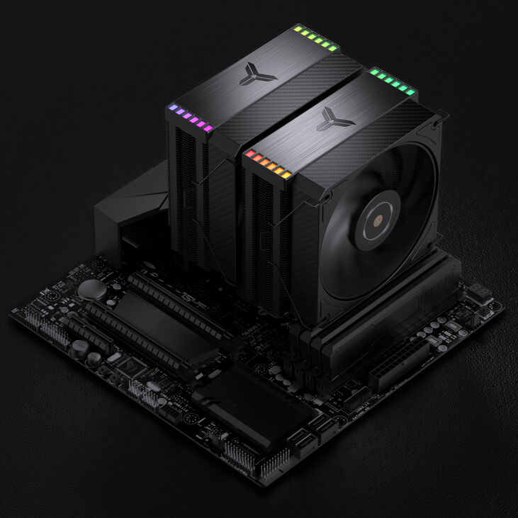 Jonsbo HX6280 CPU cooler, PWM, RGB - 130mm, black image number 13