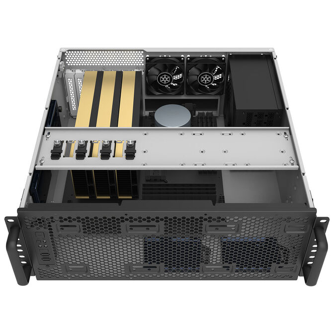 SilverStone RM4A Server-Geh&auml;use, 4HE Rackmount, SSI-EEB, Mesh - dunkelgrau image number 4