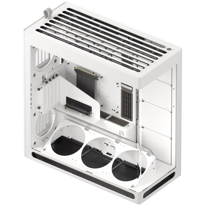 HAVN HS 420 VGPU PC Case, Mid Tower, E-ATX, Tempered Glass, PCIe 5.0 Riser Cable - White image number 1