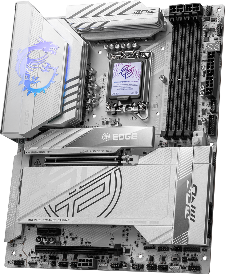MSI MPG Z890 Edge TI WIFI motherboard, Socket LGA 1851, Intel Z890, ATX, DDR5 image number 3
